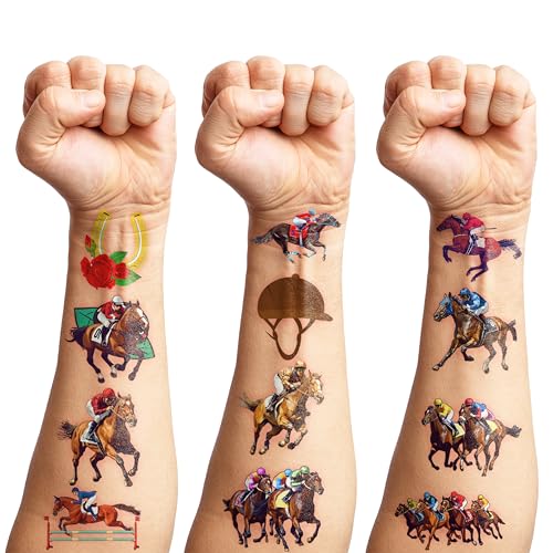 96 PCS Kentucky Derby Temporary Tattoos for Kids & Adults