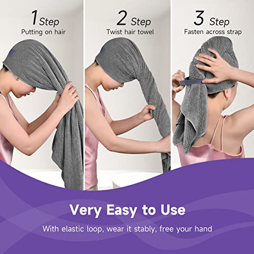 Umisleep Extra Large Microfiber Hair Towel 40x30 - Quick Dry