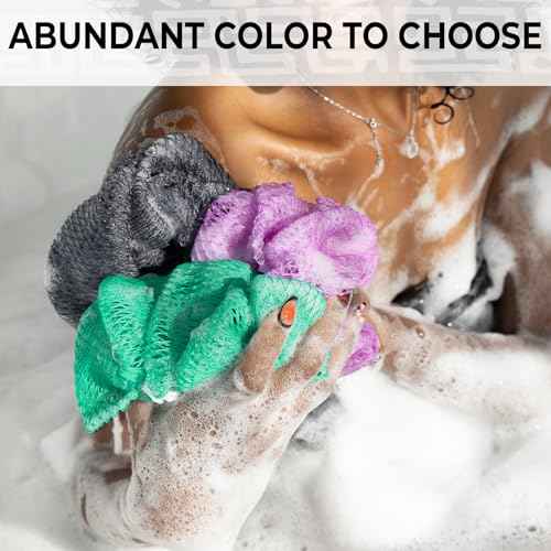African Net Sponge Authentic with Knots - Afroscrub Exfoliating Net Sponge for Body Scrubber Exfoliator - Real African Bath Back Scrubber Washcloth Travel Protable and Dry Quickly