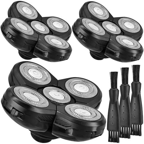 Bald Head Shavers Replacement Blades, BENACES 3 Pack Blades Refills Compatible with Freebird Head Shaver, 5-Blade Razor with Cleaning Brush, Specially Engineered for Bald Men, Face Electric Razor