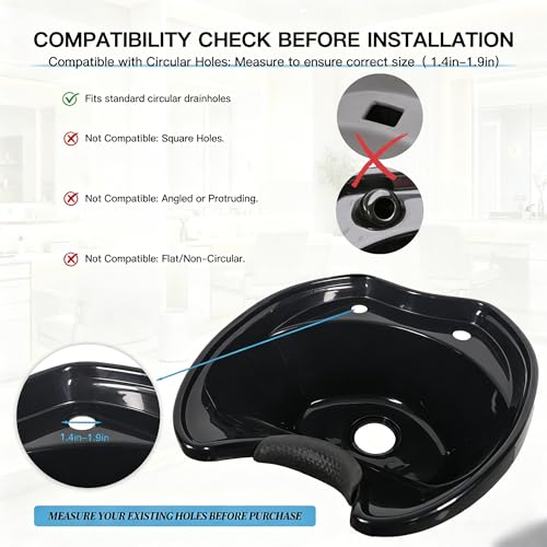 Hands-Free Head Spa Attachment for Shampoo Bowl - Black