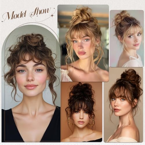 Human Hair Clip-in Bangs with Temples - Black Layered