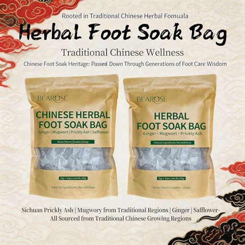 Natural Mugwort & Ginger Foot Soak Bags - 20 Pack Herbal Foot Bath