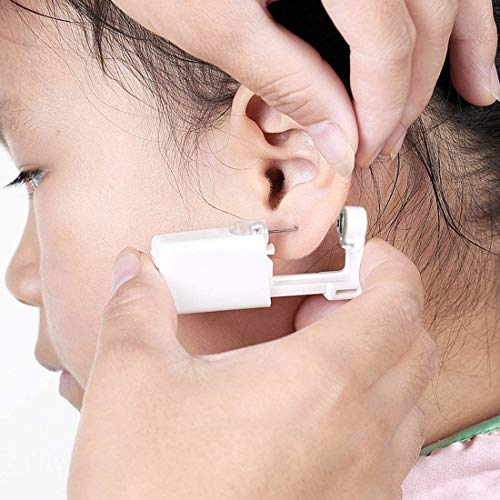 Self Ear Piercing Gun Kit 2 Pack Disposable Ear Piercing Tool No Pain Easy Use with Studs
