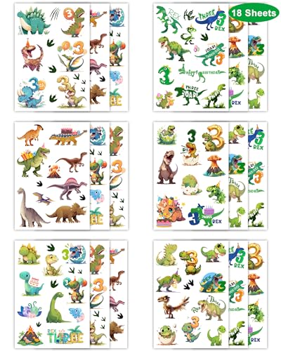 165Pc Dinosaur Temporary Tattoos - T-Rex Birthday Party Favors