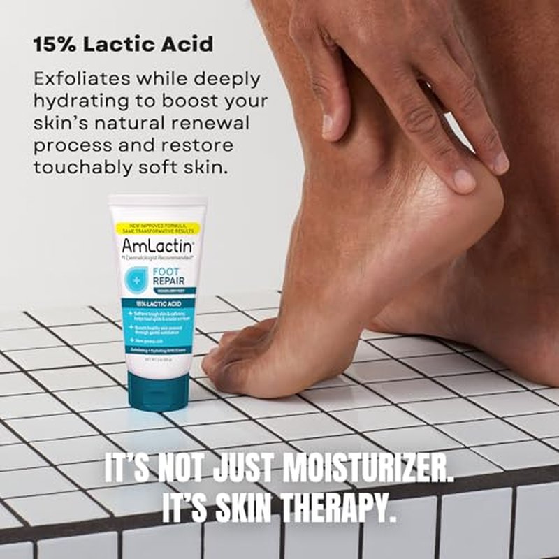 AmLactin Foot Repair Cream - 15% Lactic Acid for Dry Cracked Heels