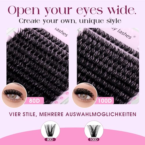 Lash Clusters DIY 10-18mm D Curl Fluffy Eyelashes 80P+100P