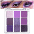 Deep Light Purple Matte Shimmer Eyeshadow Palette - 9 Blendable Shades