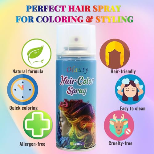 Blue Temporary Hair Color Spray for Kids & Adults - 120ML