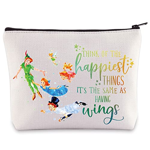 WZMPA Cartoon Movie Cosmetic Bag Fairytale Fans Gift Think Of The Happiest Things It's The Same As Having Wings Makeup Zipper Pouch Bag Cartoon Merchandise (Happiest Things)