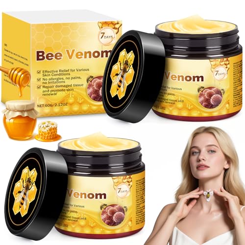 Bee Venom Skin Cream, New Upgrade 2pcs 60g Multipurpose Bee Venom Skin Treatment Cream for Repair, Moisturize and Lift