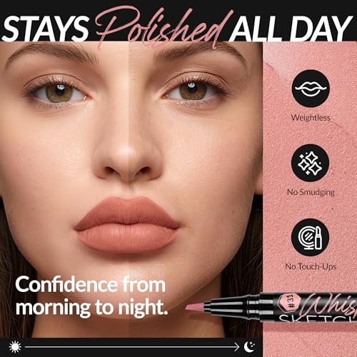 BEPHOLAN Liquid Lip Liner Waterproof - 24HR Matte Lipliner Pen (Nude Pink)