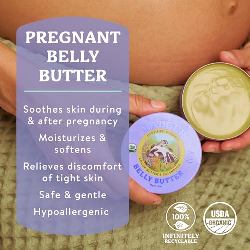 Badger Belly Butter Stretch Mark Cream, 2 oz Tin
