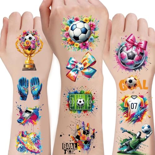 80 PCS Soccer Temporary Tattoos for Kids – 10 Sheets