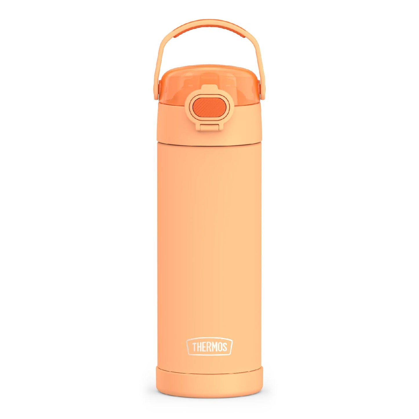 THERMOS FUNTAINER 16 Ounce Stainless Steel Vacuum Insulated Bottle with Wide Spout Lid, Orange