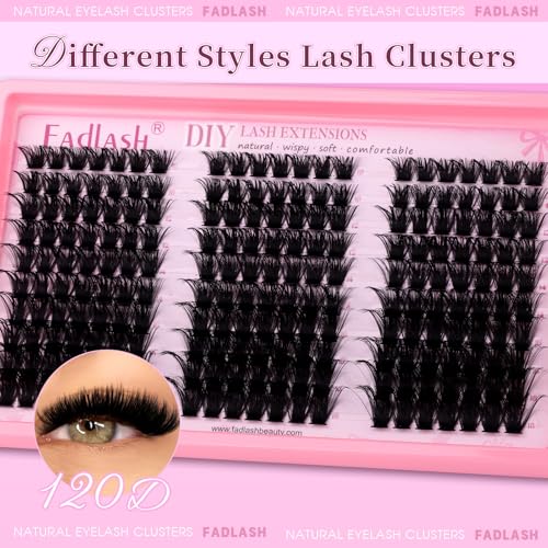 120D Fluffy Eyelash Clusters D Curl DIY Lashes 10-18mm