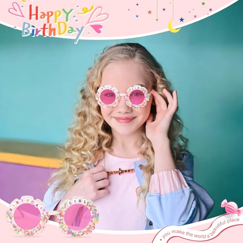 YOGFIT Round Flower Sunglasses for Kids - Cute Birthday Party Accessory