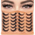 3D Manga Cat Eye False Eyelashes 18mm - 12 Pairs Strip Lashes