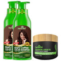 Herbishh Dark Coffee Gray Hair Color Shampoo & Hair Mask Combo 2x500ml + 150ml