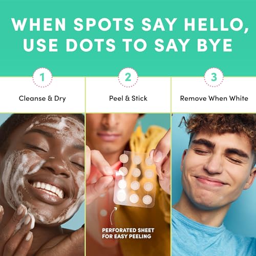Dots for Spots Pimple Patches For Face - Fast Acting, Translucent Hydrocolloid Zit Patches that Unclog Pores Korean Skin Care - Vegan, Cruelty Free - (60 count)