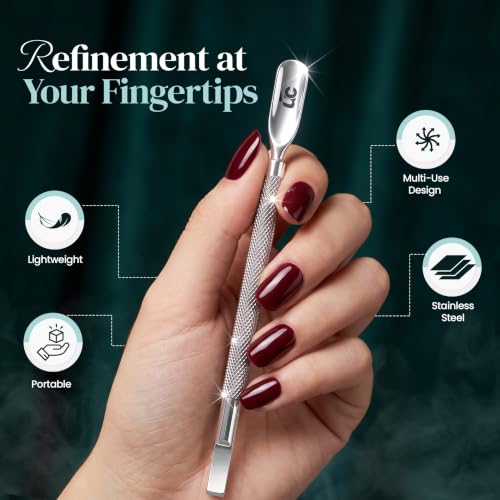 Silver Stainless Steel Cuticle Pusher & Nail Cleaner Tool - 5.5 Inch