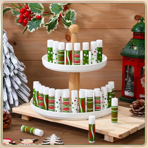 25 Pcs Christmas Peppermint Flavor Lip Balms Gifts Bulk Mini Peppermint Candy Flavor Moisturizing Lip Balms Elf Xmas Christian Party Favors Xmas Stocking Stuffer Bulk for Women Coworker Staff Employee