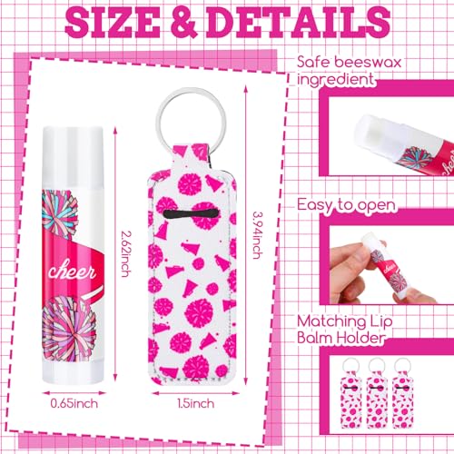 48 Pcs Cheer Gifts Bulk for Team Cheer Gifts Bulk Include 12 Pcs Cheer Makeup Bag 12 Pcs Cheer Lip Balm 12 Pcs Lip Balm Holder 12 Pcs Hair Ropes for Women Cheerleader Teammates