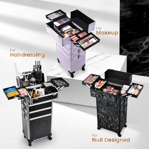 Stagiant Rolling Makeup Case on Wheels 4-in-1 Organizer
