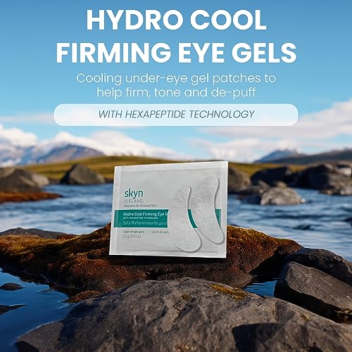 skyn ICELAND Hydro Cool Firming Eye Gels: Under-Eye Gel Patches to Firm, Tone and De-Puff Under-Eye Skin, 8 Pairs