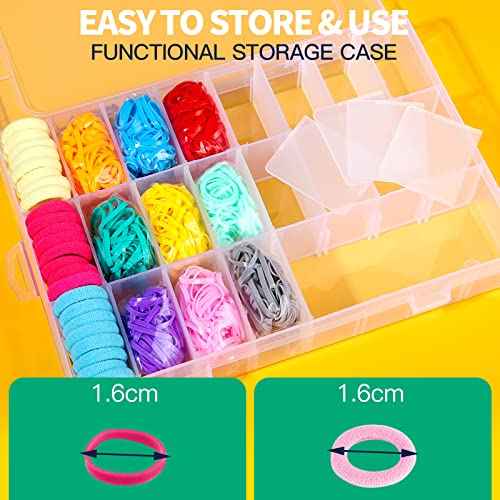 YGDZ Elastic Hair Bands, 1500pcs Rubber Bands for Hair, 80pcs Cotton Toddler Hair Ties, Colorful Small Ponytail Holders, Hair Accessories for Girl, Toddler