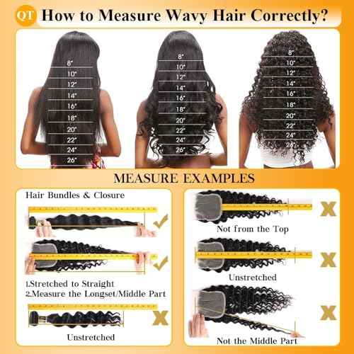 QTHAIR 16A Virgin Hair Bundles Loose Deep Wave 10" 10" 200g Human Hair Weave Bundles Curly Virgin Hair Bundles for Black Women