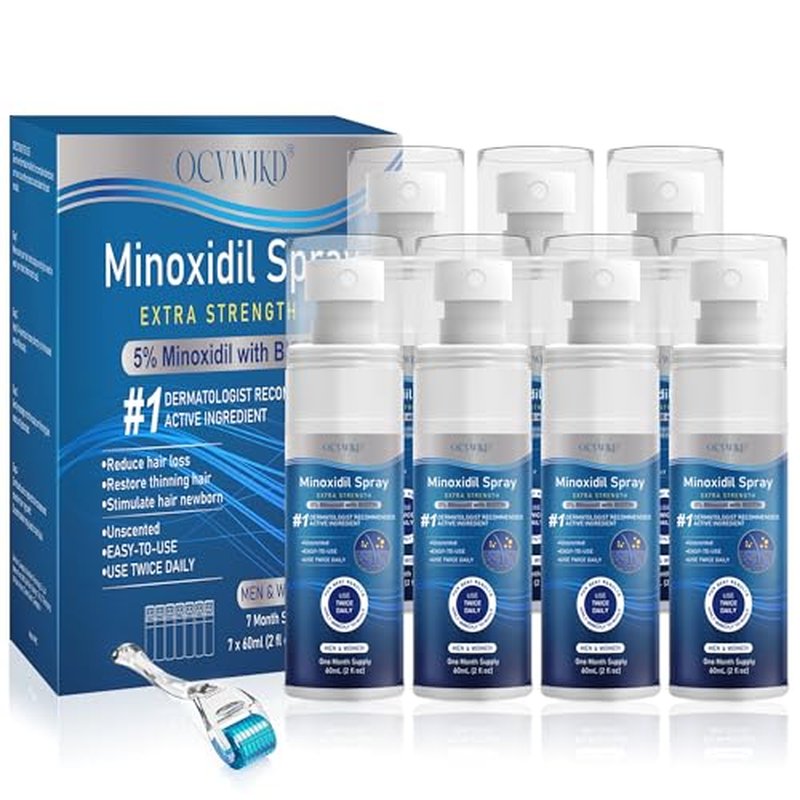 5% Minoxidil Spray for Hair & Beard Growth - 7 Bottles