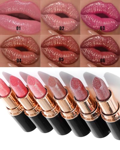 Metallic Diamond Glitter Lipstick - Long Lasting