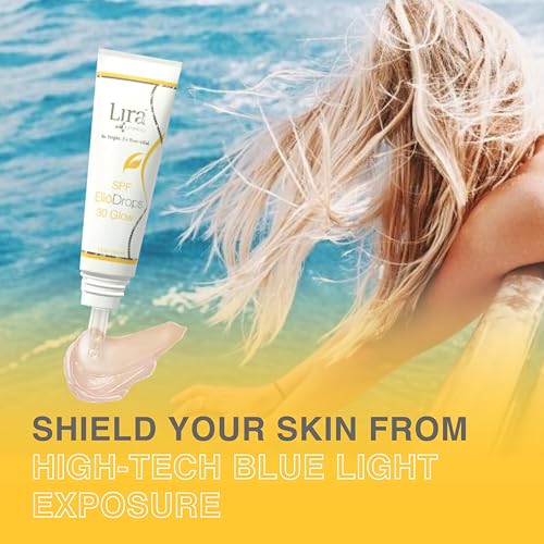 Lira Clinical Eli?Drops SPF 30 Glow - 1 fl oz - 16% Zinc Oxide Physical Sunscreen for Face - UVA/UVB/HEV Broad Spectrum & Reef Safe Sunscreen Serum - for All Skin Types