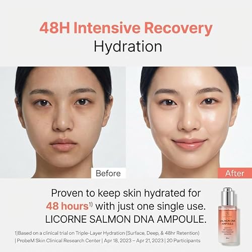 Licorne Salmon DNA Ampoule (1.01 fl oz) - PDRN & NMN Face Serum - Korean Skincare with Centella Asiatica for Fine Lines & Elasticity - Hydrating Essence for a Radiant Youthful Glow