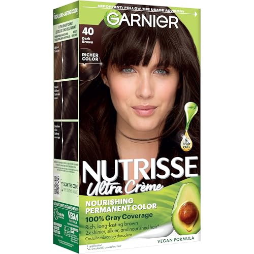 Garnier Nutrisse Ultra Crème Hair Color 40 Dark Brown (Dark Chocolate) 1 Count
