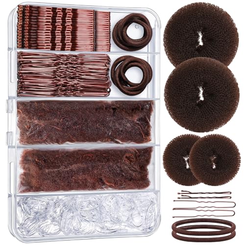 Hair Bun Maker Kit - 200 Piece Set with Donuts, Pins & Nets