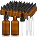 80 Pack 1oz Amber Glass Dropper Bottles, Leakproof 30ml