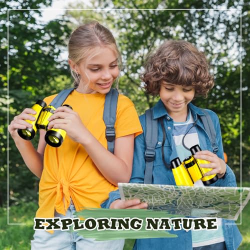 Libima 24 Pcs Binoculars for Kids Educational Compact Kids Binoculars with Neck String Toddler Binoculars for Boys Girls Learning Bird Watching Camping Hiking Travel Safaris Birthday Gifts (Black)