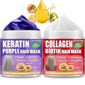 Purple Hair Mask & Collagen Keratin Treatment Set for Blonde Hair