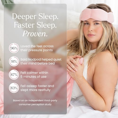 Nodpod Weighted Sleep Mask - Gentle Pressure Eye Mask, Blush Pink