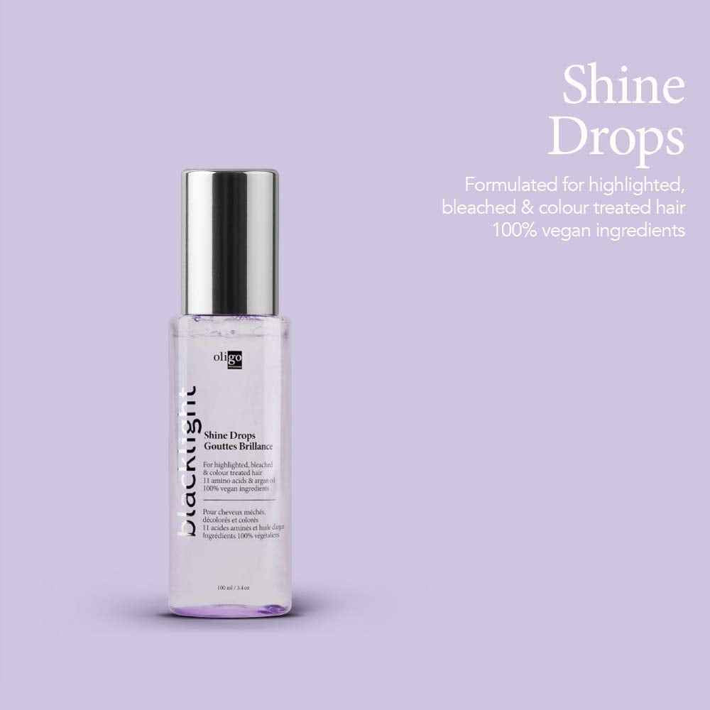 Oligo Professionnel - Blacklight Shine Drops - Weightless hair oil - Anti frizz serum - Argan oil - Nourishing - Paraben Free - Instant shine - 3.4 oz