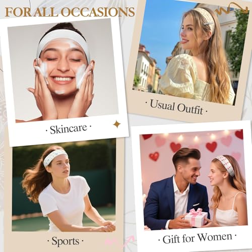 Women's Headbands 8-Pack Set with Floral & Polka Dot Patterns