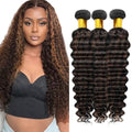 P1B30 Deep Wave Human Hair Bundles 30/32/34 Inch