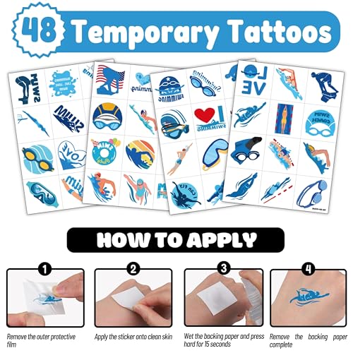 72 Piece Swimming Party Favor Set | Punch Balloons & Tattoos