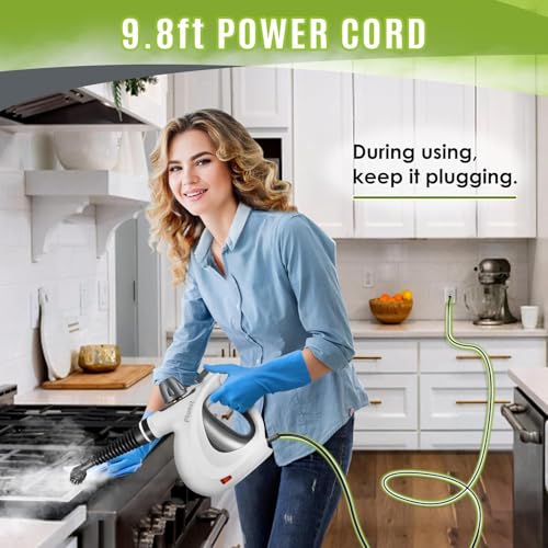 Phueut Pressurized Handheld Steam Cleaner with 12 Accessories