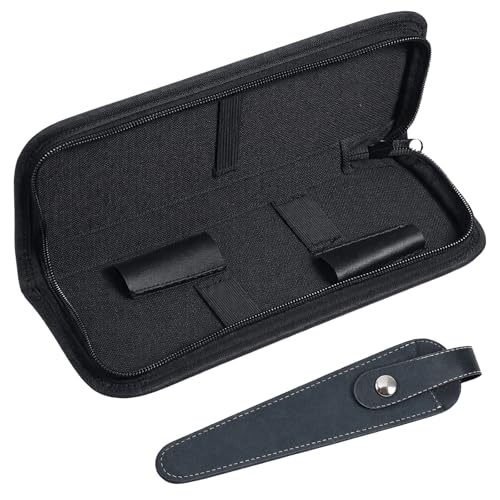 2-Pack Hair Scissor Case with Zipper & Suede Leather