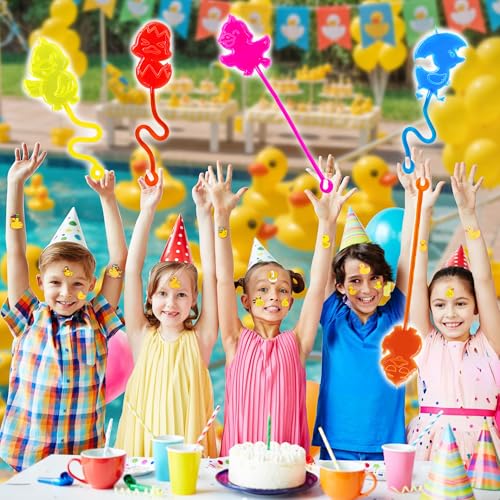 48 Pcs Duck Party Favors - Stick Hands & Temporary Tattoos