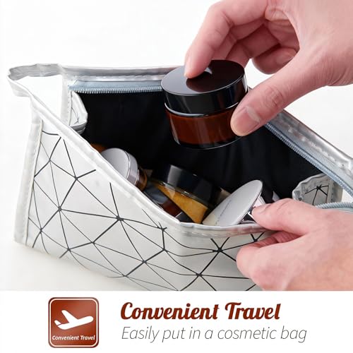 Amber Glass Jars - 3 Pack, 1oz/2oz/4oz Airtight Containers for Cosmetics