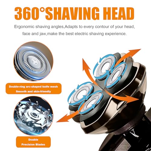 Replacement Blades Shaver PRO 4 Heads Compatible with Skull Head Shaver, Electric Shaver Replacement Blade for Pitbull, Butter flykiss pro & Palm for Bald Men (3 Pcs)